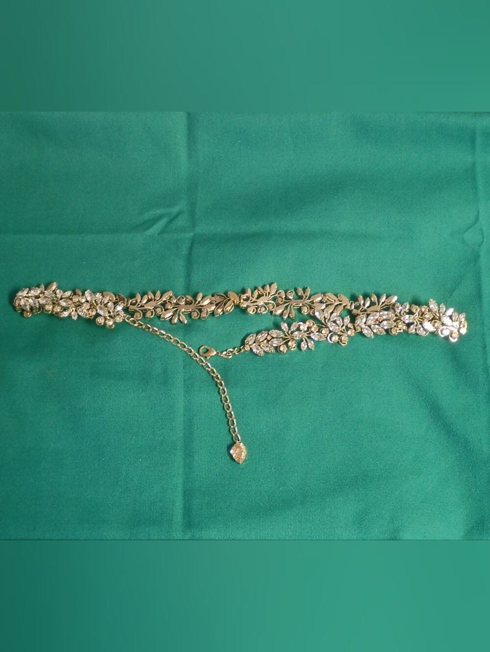 ❤️RALPH LAUREN RL 7 LINK FULLY BEADED AUORA BOREALIS METAL BELT SZ 30